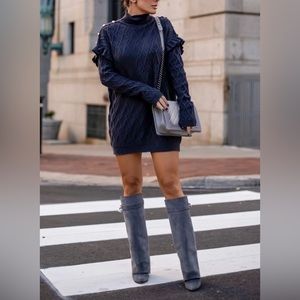 By Egreis Zahara Sweater Dress Navy Blue